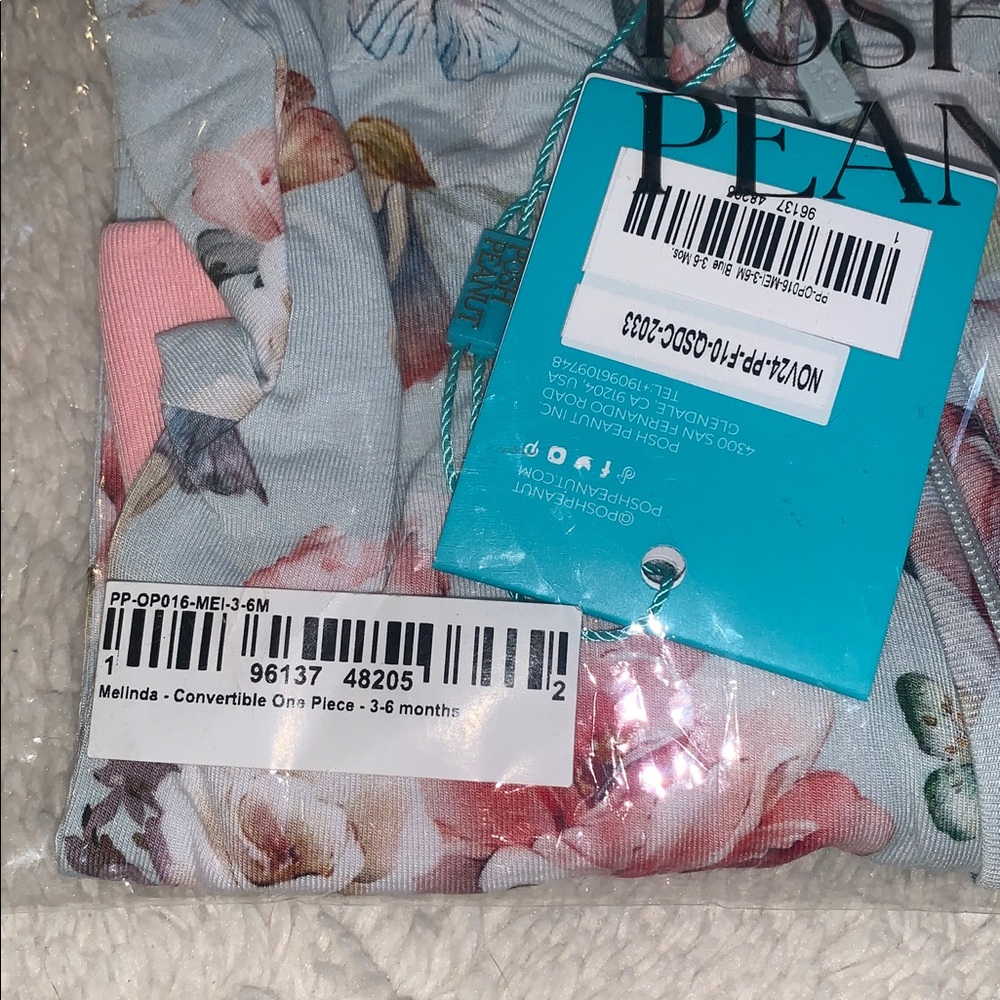 NWT Posh Peanut Melinda Convertible Footie 3-6M Fairies - Picture 3 of 8
